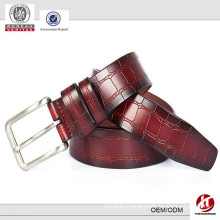 square wide buckle mens red genuine italian leather belt